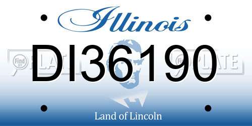 DI36190 Illinois License Plate