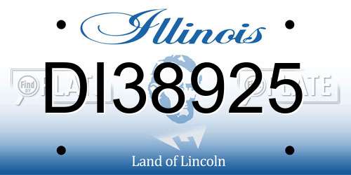 DI38925 Illinois License Plate