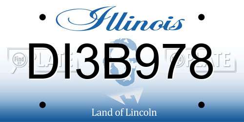 DI3B978 Illinois License Plate