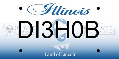 DI3H0B Illinois License Plate