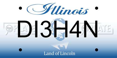 DI3H4N Illinois License Plate