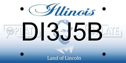 DI3J5B Illinois License Plate
