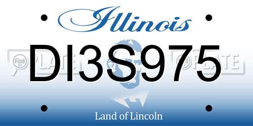DI3S975 Illinois License Plate