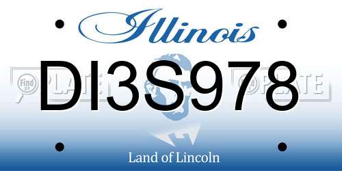 DI3S978 Illinois License Plate