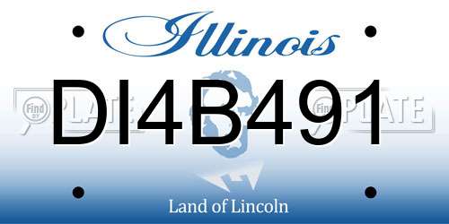 DI4B491 Illinois License Plate