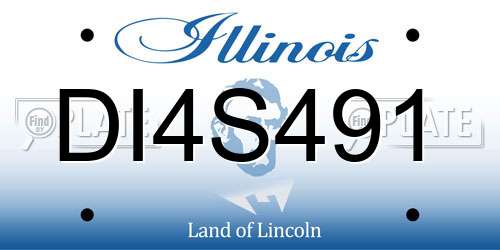 DI4S491 Illinois License Plate