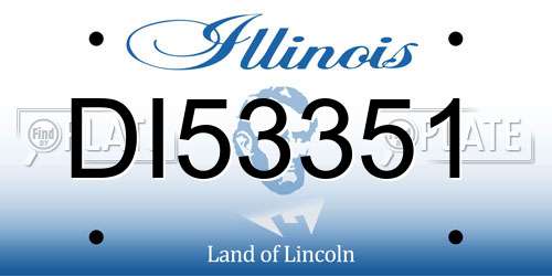 DI53351 Illinois License Plate