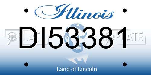 DI53381 Illinois License Plate