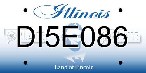 DI5E086 Illinois License Plate