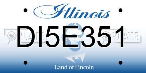 DI5E351 Illinois License Plate