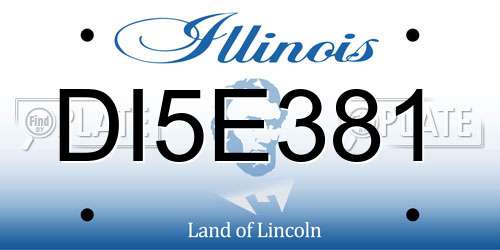 DI5E381 Illinois License Plate