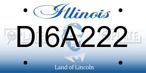 DI6A222 Illinois License Plate