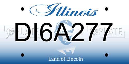 DI6A277 Illinois License Plate