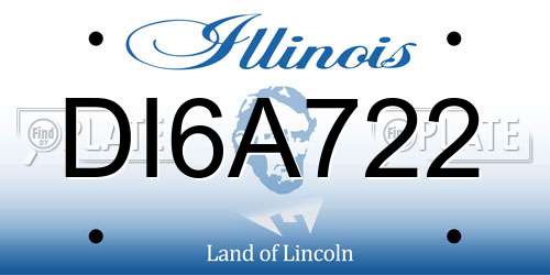 DI6A722 Illinois License Plate
