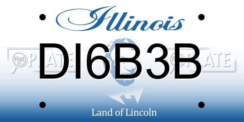 DI6B3B Illinois License Plate