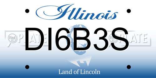 DI6B3S Illinois License Plate