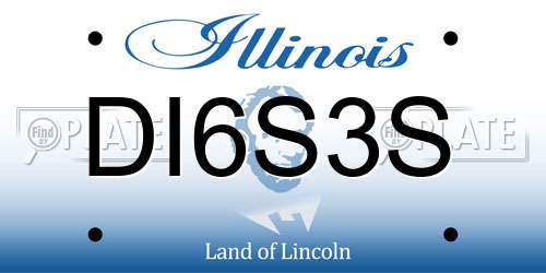 DI6S3S Illinois License Plate