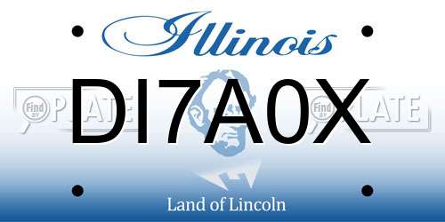DI7A0X Illinois License Plate
