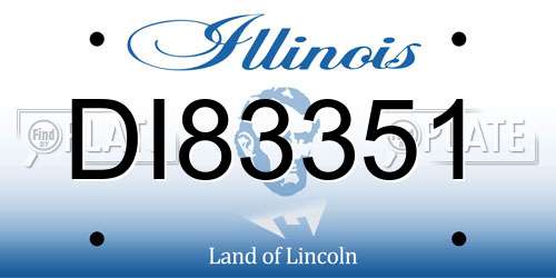 DI83351 Illinois License Plate