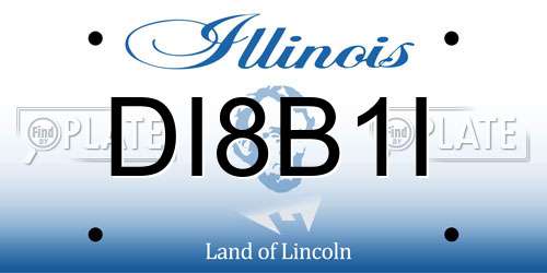 DI8B1I Illinois License Plate