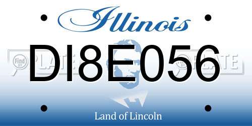 DI8E056 Illinois License Plate