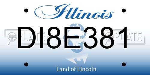 DI8E381 Illinois License Plate