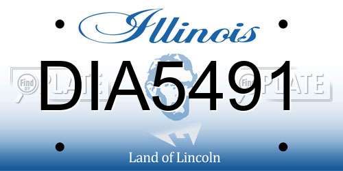 DIA5491 Illinois License Plate