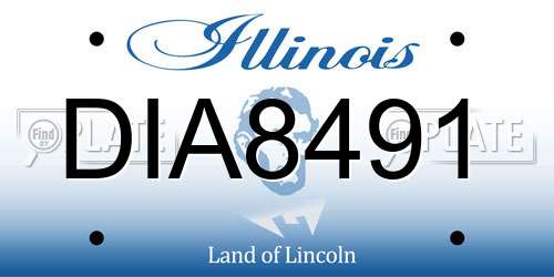 DIA8491 Illinois License Plate