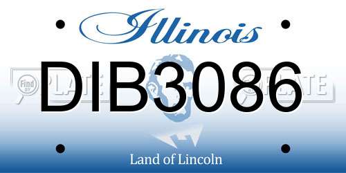 DIB3086 Illinois License Plate