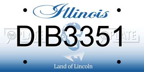 DIB3351 Illinois License Plate