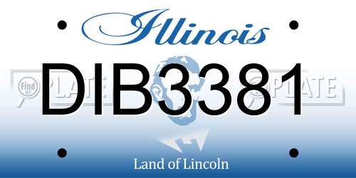 DIB3381 Illinois License Plate