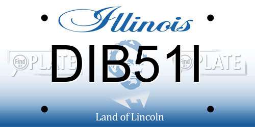 DIB51I Illinois License Plate