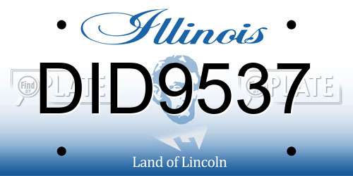 DID9537 Illinois License Plate