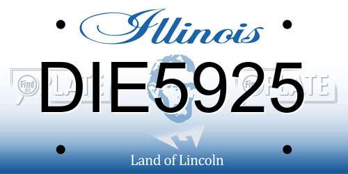 DIE5925 Illinois License Plate