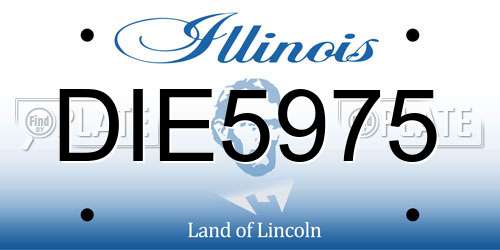 DIE5975 Illinois License Plate