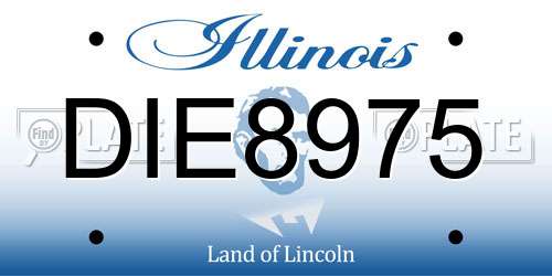 DIE8975 Illinois License Plate