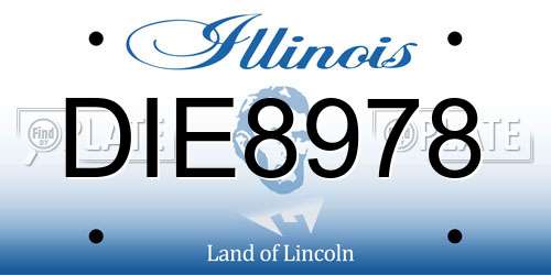 DIE8978 Illinois License Plate