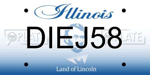 DIEJ58 Illinois License Plate