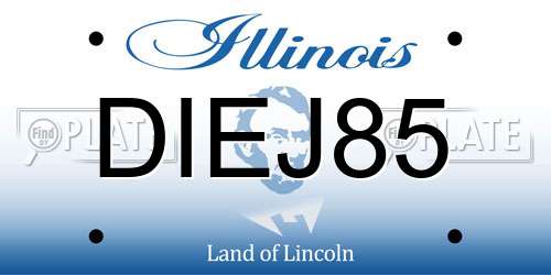 DIEJ85 Illinois License Plate