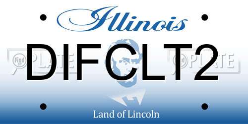 DIFCLT2 Illinois License Plate