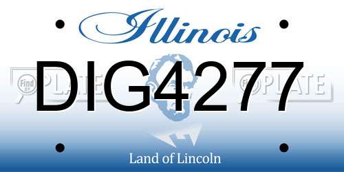 DIG4277 Illinois License Plate