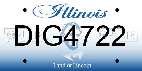 DIG4722 Illinois License Plate
