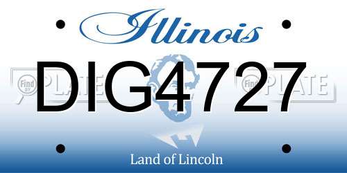DIG4727 Illinois License Plate