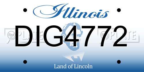 DIG4772 Illinois License Plate