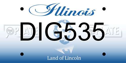 DIG535 Illinois License Plate