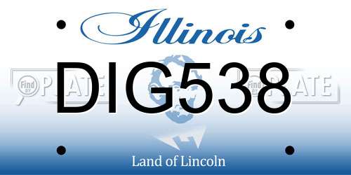 DIG538 Illinois License Plate