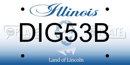 DIG53B Illinois License Plate
