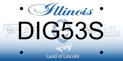 DIG53S Illinois License Plate