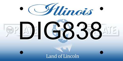 DIG838 Illinois License Plate