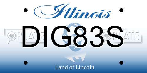 DIG83S Illinois License Plate